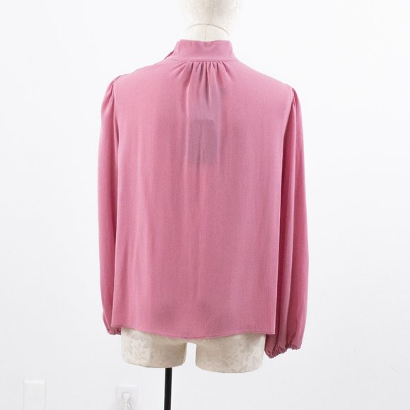 Robert Rodriguez M Silk Mock Neck Blouse Pink - Picture 6 of 12